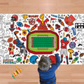 OHOME Football Giant Coloring Poster - 30 x 72 Inch Tablecloth & Party Banner