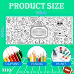 OHOME Football Giant Coloring Poster - 30 x 72 Inch Tablecloth & Party Banner