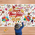 OHOME Happy New Year Giant Coloring Poster/Tablecloth – 30x72in for 2026 New Year Party & Kids Activities