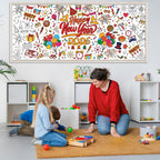 OHOME Happy New Year Giant Coloring Poster/Tablecloth – 30x72in for 2026 New Year Party & Kids Activities