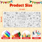 OHOME Happy New Year Giant Coloring Poster/Tablecloth – 30x72in for 2026 New Year Party & Kids Activities