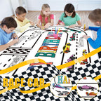 OHOME Race Car Giant Coloring Poster Tablecloth – 30 x 72 in Birthday Party Decor