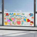 OHOME Valentines Giant Coloring Poster Tablecloth – 30x72 in for Kids' Classroom Activities