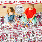 OHOME Valentines Coloring Tablecloth – 54x88 in | Valentines Decorations & Kids Crafts