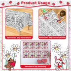 OHOME Valentines Coloring Tablecloth – 54x88 in | Valentines Decorations & Kids Crafts