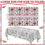 OHOME Valentines Coloring Tablecloth – 54x88 in | Valentines Decorations & Kids Crafts