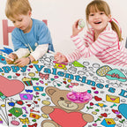 OHOME Valentines Giant Coloring Poster Tablecloth – 30x72 in for Kids' Classroom Activities