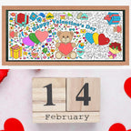OHOME Valentines Giant Coloring Poster Tablecloth – 30x72 in for Kids' Classroom Activities