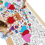 OHOME Valentines Giant Coloring Poster Tablecloth – 30x72 in for Kids' Classroom Activities