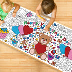 OHOME Valentines Giant Coloring Poster Tablecloth – 30x72 in for Kids' Classroom Activities
