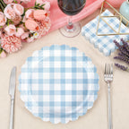 Oigco 50 Pcs Light Blue Plates & Napkins Set – Disposable Scalloped Dinnerware for Baby Showers, Weddings, Birthdays (Serves 25)