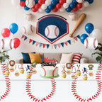 Oigco Baseball Tablecloths – 4-Pack Disposable Plastic Table Covers, 54 x 108 in, Baseball Party Decorations