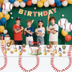 Oigco Baseball Tablecloths – 4-Pack Disposable Plastic Table Covers, 54 x 108 in, Baseball Party Decorations