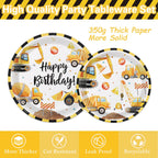 Oigco Construction Birthday Party Supplies – Plates, Cups, Napkins & Cutlery for 24 Guests