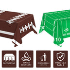 Oigco Football Party Decorations Tablecloth - 54 x 108 Inch, Disposable, 2 Pack