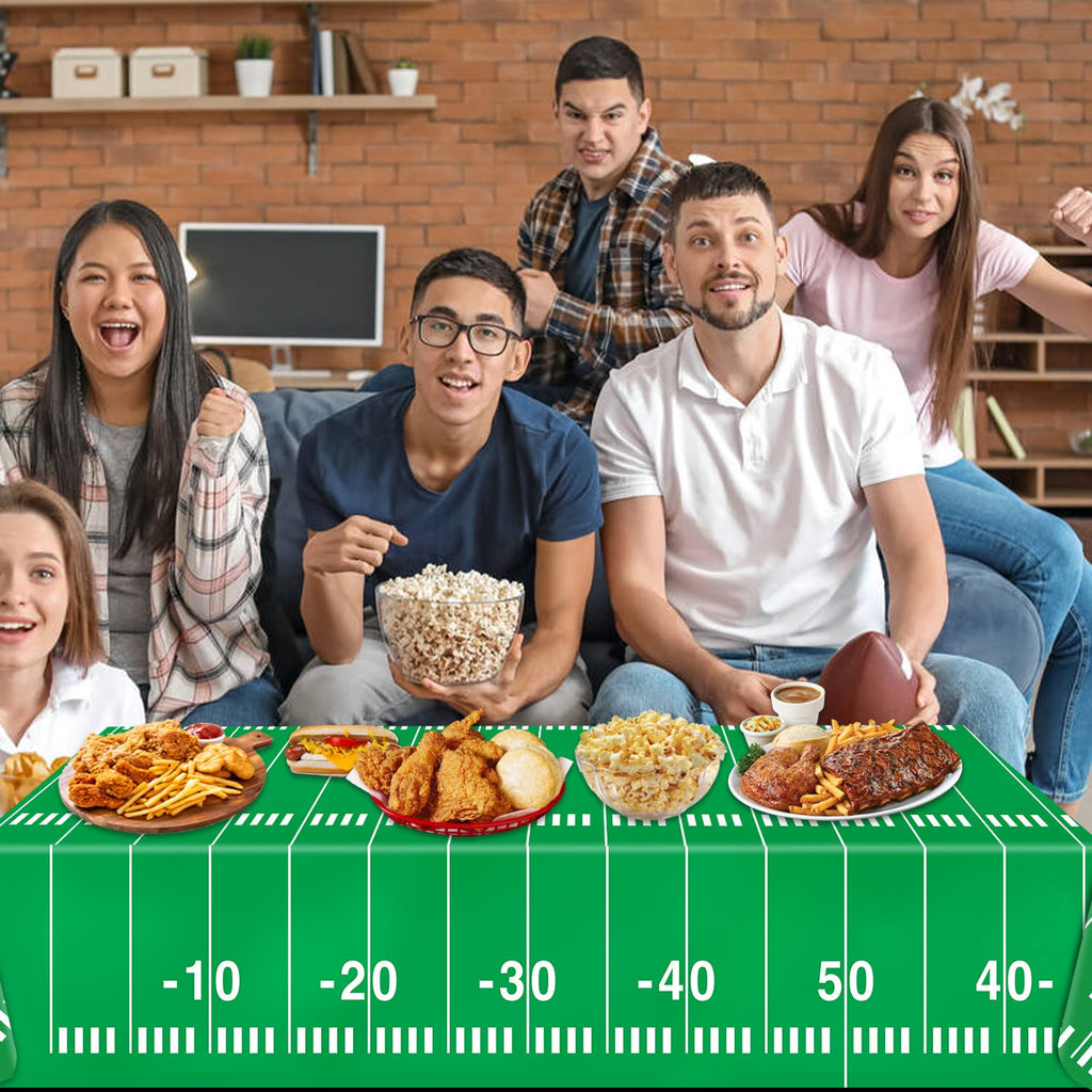 Oigco Football Party Decorations Tablecloth - 54 x 108 Inch, Disposable, 2 Pack