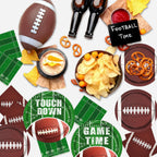 Oigco Football Plates & Napkins – Touchdown Dinner & Dessert Plates (Serves 25) | Game Day Decor
