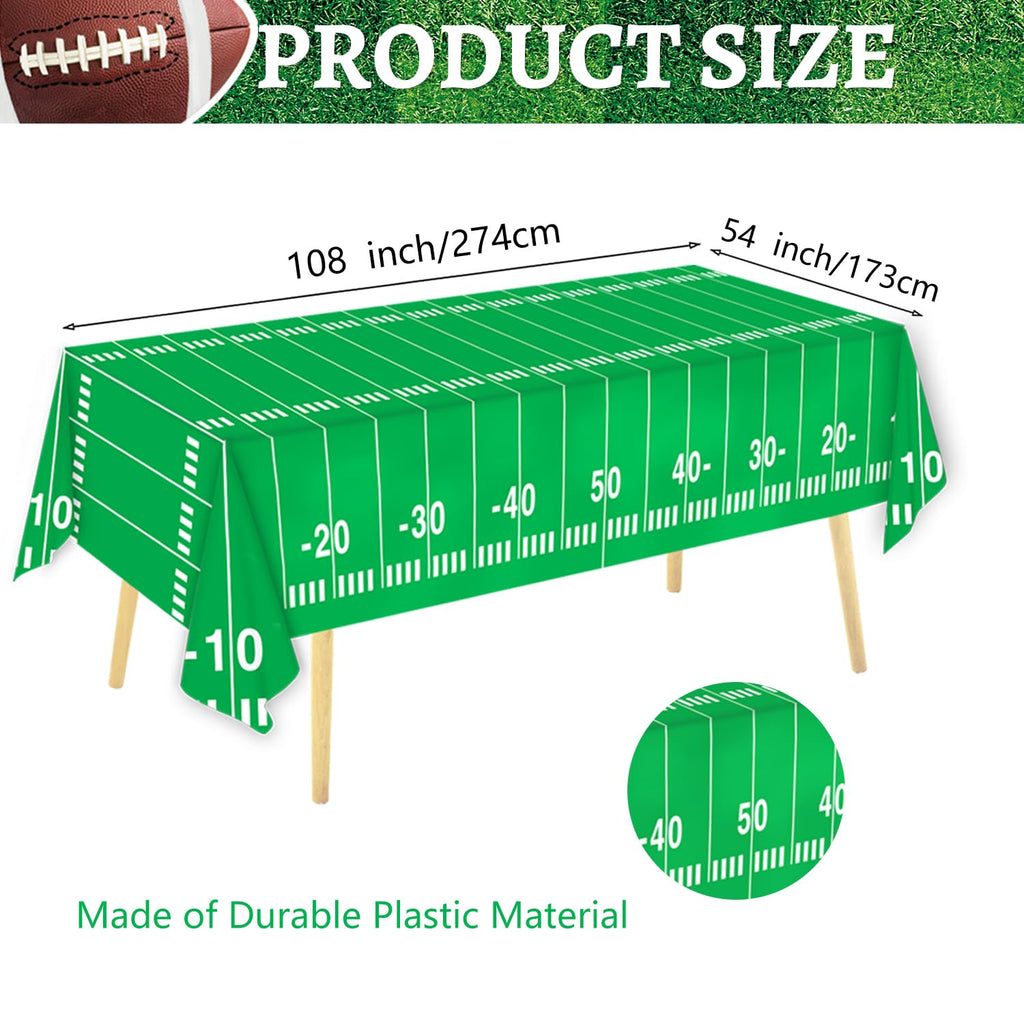 Oigco Football Party Decorations Tablecloth - 54 x 108 Inch, Disposable, 2 Pack