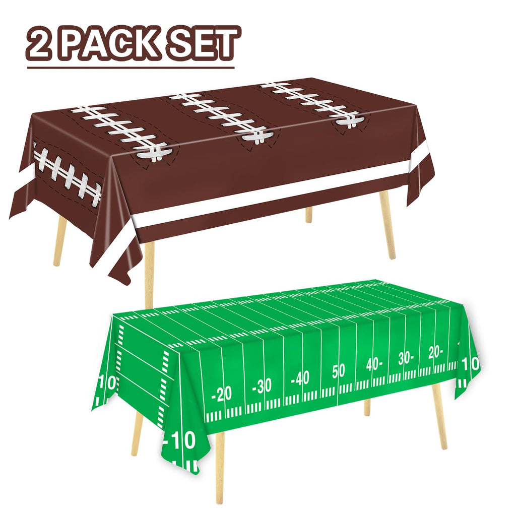 Oigco Football Party Decorations Tablecloth - 54 x 108 Inch, Disposable, 2 Pack
