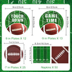 Oigco Football Plates & Napkins – Touchdown Dinner & Dessert Plates (Serves 25) | Game Day Decor