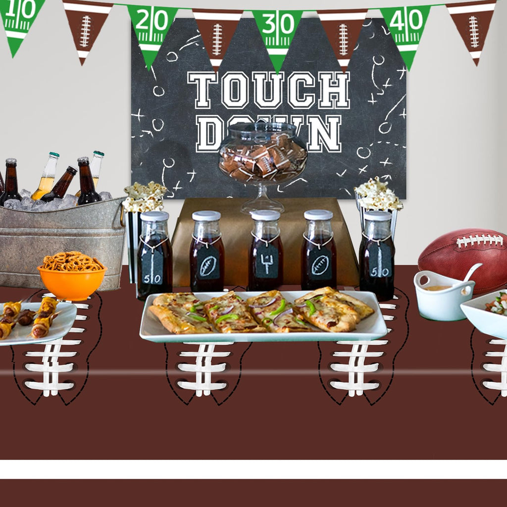 Oigco Football Party Decorations Tablecloth - 54 x 108 Inch, Disposable, 2 Pack