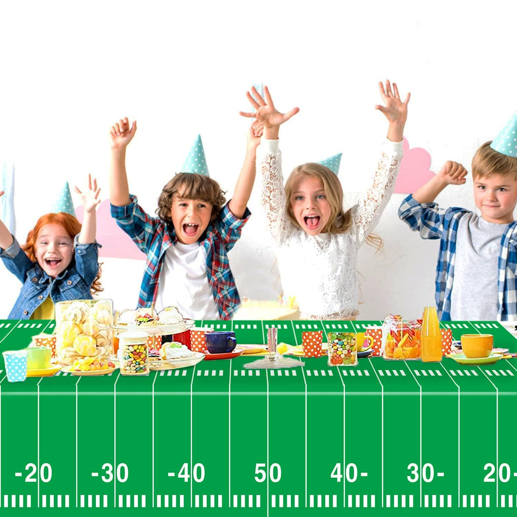 Oigco Football Party Decorations Tablecloth - 54 x 108 Inch, Disposable, 2 Pack