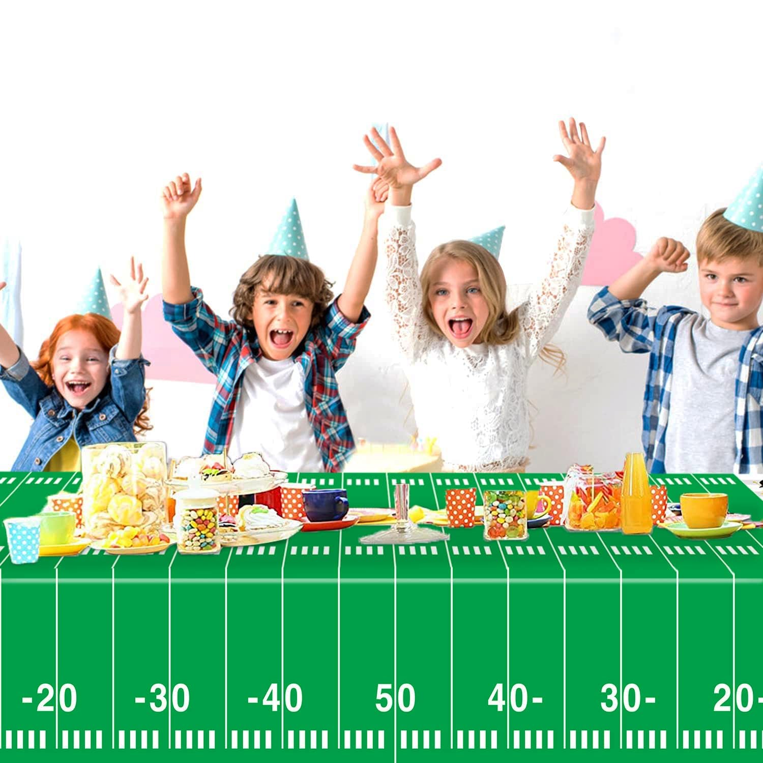 Oigco Football Party Decorations Tablecloth - 54 x 108 Inch, Disposable, 2 Pack