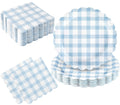 Oigco 50 Pcs Light Blue Plates & Napkins Set – Disposable Scalloped Dinnerware for Baby Showers, Weddings, Birthdays (Serves 25)