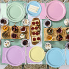 Oigco 60 PCS Pastel Plates & Napkins – Rainbow Party Decor Collection