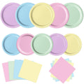 Oigco 60 PCS Pastel Plates & Napkins – Rainbow Party Decor Collection