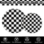 Oigco 168 PCS Race Car Party Decorations – Checkered Plates, Cups & Cutlery (Serves 24)