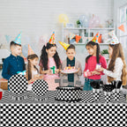 Oigco 168 PCS Race Car Party Decorations – Checkered Plates, Cups & Cutlery (Serves 24)
