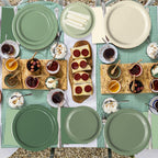 Oigco Sage Green Paper Plates & Napkins – 60-Count for Birthday, Baby Shower & Wedding