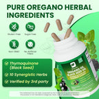 Oil of Oregano with Black Seed Oil Capsules Organic - Immune, Gut & Respiratory Support | 150 Ct