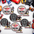 Oitnlaughter 96-Piece Race Car Party Set – Plates, Napkins & Forks for 3rd Birthday