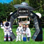 Oitnlaughter 3Pcs Outer Space Porch Banner – Space Birthday Party Decorations & Photo Backdrops