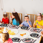 Oitnlaughter 96Pcs Racing Car Birthday Party Plates & Napkins – Four Speed Checkered Flag Tableware for Kids
