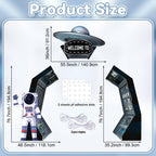 Oitnlaughter 3Pcs Outer Space Porch Banner – Space Birthday Party Decorations & Photo Backdrops