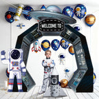 Oitnlaughter 3Pcs Outer Space Porch Banner – Space Birthday Party Decorations & Photo Backdrops