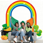 Oitnlaughter 3-Piece St. Patrick's Day Rainbow Door Banner – Shamrock & Gold Pot Porch Sign, Indoor/Outdoor Decor