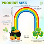 Oitnlaughter 3-Piece St. Patrick's Day Rainbow Door Banner – Shamrock & Gold Pot Porch Sign, Indoor/Outdoor Decor
