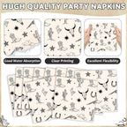 Oitnlaughter 96Pcs Western Cowboy Party Plates & Napkins Set | Rodeo Wild West Tableware for Parties
