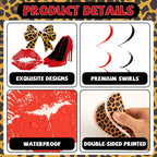 OjustBeOk 18Pcs Cheetah Cherry Birthday Party Decorations – Leopard Print Banner & Hanging Swirls