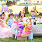 ojustbeok 24PCS Jungle Animal Party Hats – Safari Cone Hats for DIY Animal Theme Parties