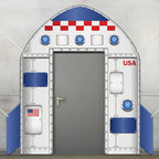OJustBeOK Outer Space Door Banner – Galaxy Alien Theme Rocket Ship Backdrop
