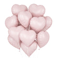 O-Kinee Baby Pink Heart Foil Balloons – 12-Pack, 18-Inch Heart Balloons for Valentines, Weddings