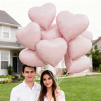 O-Kinee Baby Pink Heart Foil Balloons – 12-Pack, 18-Inch Heart Balloons for Valentines, Weddings