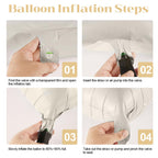 O-Kinee Sage Green Gold White Heart Balloons – 12Pcs, 18in Foil Hearts for Wedding, Baby Shower, Birthday