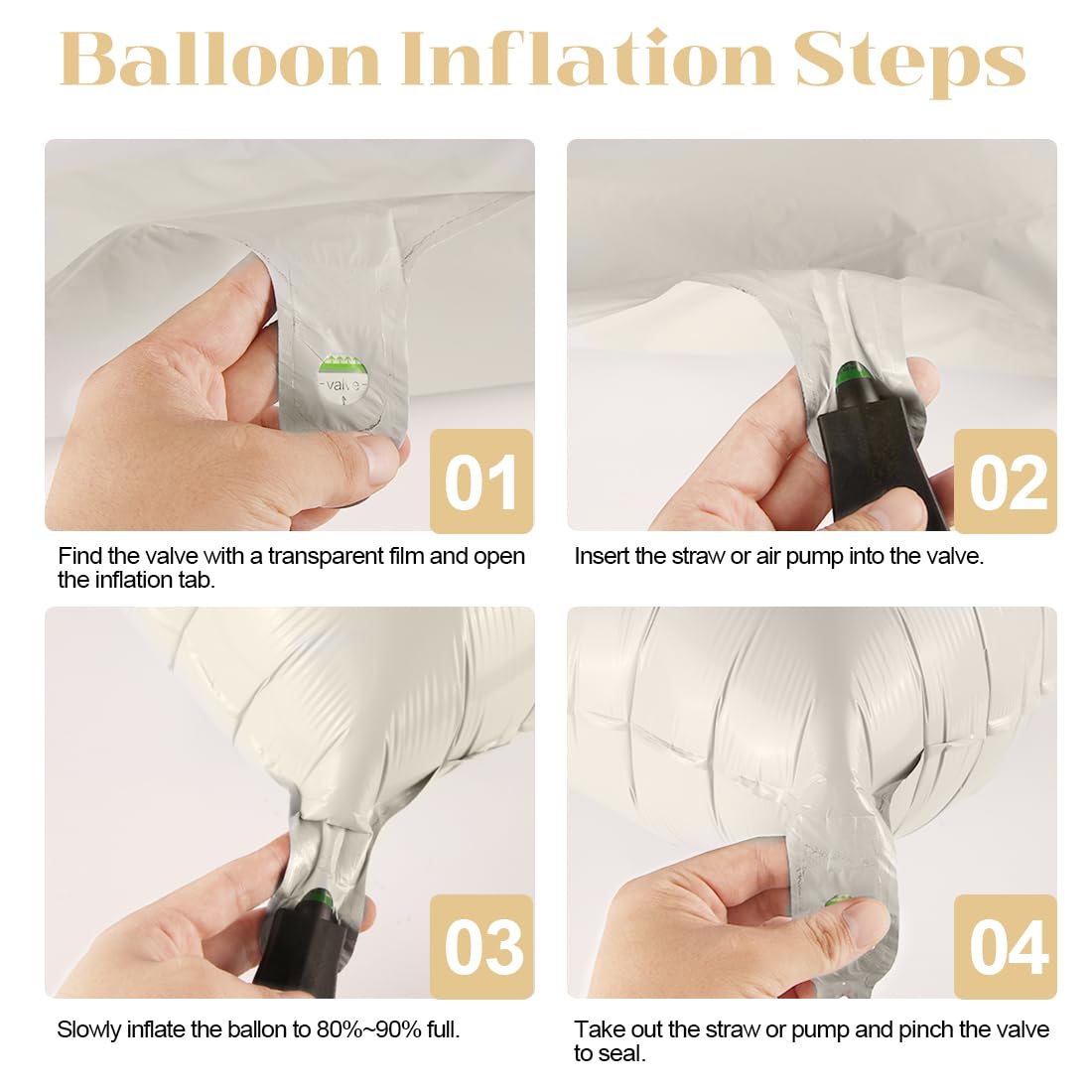O-Kinee Sage Green Gold White Heart Balloons – 12Pcs, 18in Foil Hearts for Wedding, Baby Shower, Birthday