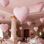 O-Kinee Baby Pink Heart Foil Balloons – 12-Pack, 18-Inch Heart Balloons for Valentines, Weddings
